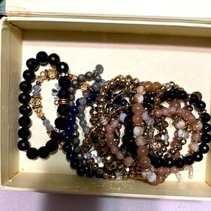 These are a set of 12 beaded bracelets. Smoke free pet free